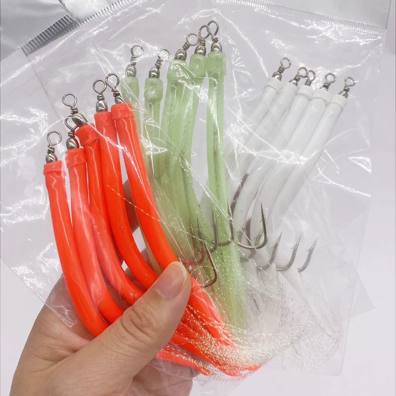 Fishing Hook Offset - 1/5Pcs CodfishFishing Eel Tube Jig Bait