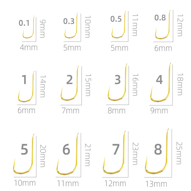 Fishing Hook Size - 100 Pieces Shinkanto Barbless Multi-Type Multi-Size