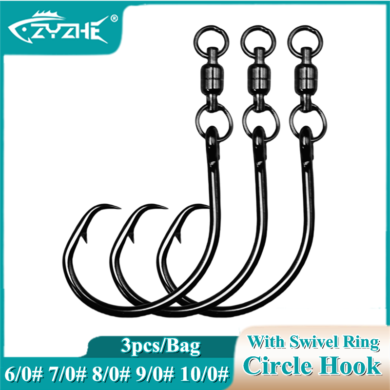 Fishing Hook Circle - ZYZHE 3/6/9pcs Circle Hooks With Swivel