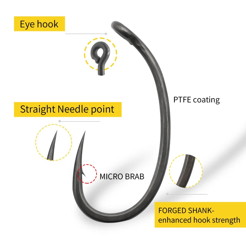 10pcs Carp Fishing Hook Curved - đánh giá và giá Fishing Hook Barbless
