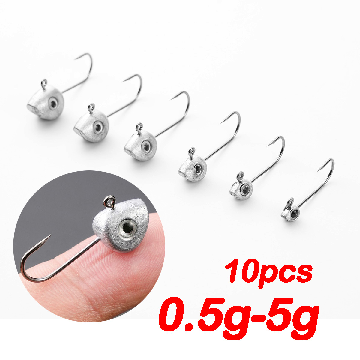 10pcs Mini Jig Head Hook 3D Ey - đánh giá và giá Fishing Hook Offset
