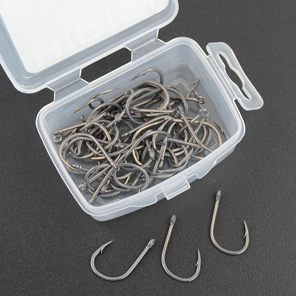 ABST  50Pcs Barbed Coated Carp - đánh giá và giá Fishing Hook