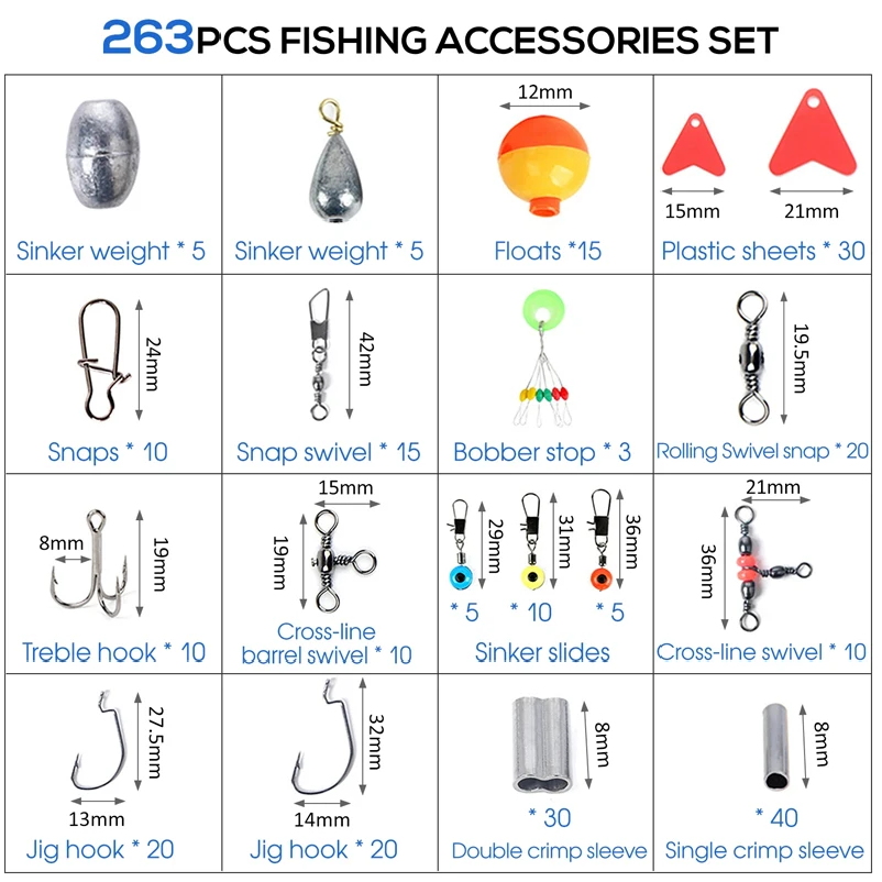 263pcs Outdoor Fishing Accesso - đánh giá và giá Fishing Hook Box