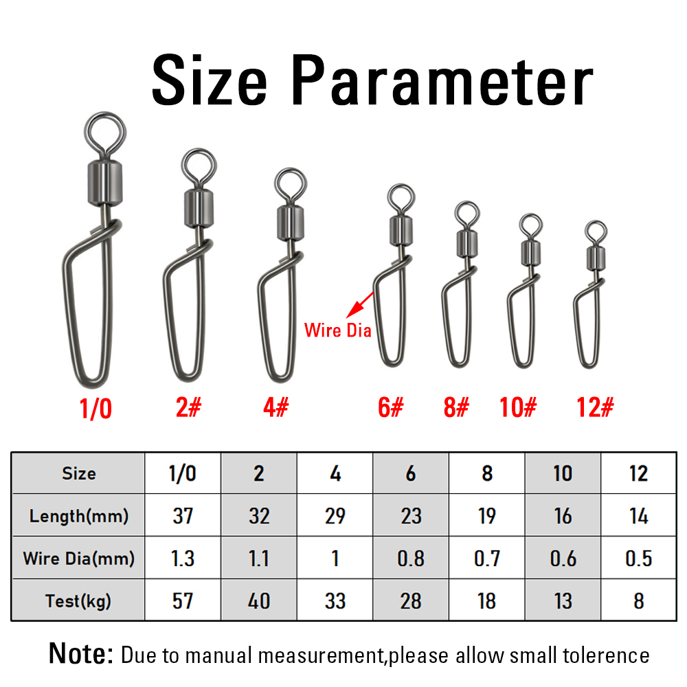 20PCS #12 -1/0 Rolling Swivel  - đánh giá và giá Fishing Hook Stainless Steel