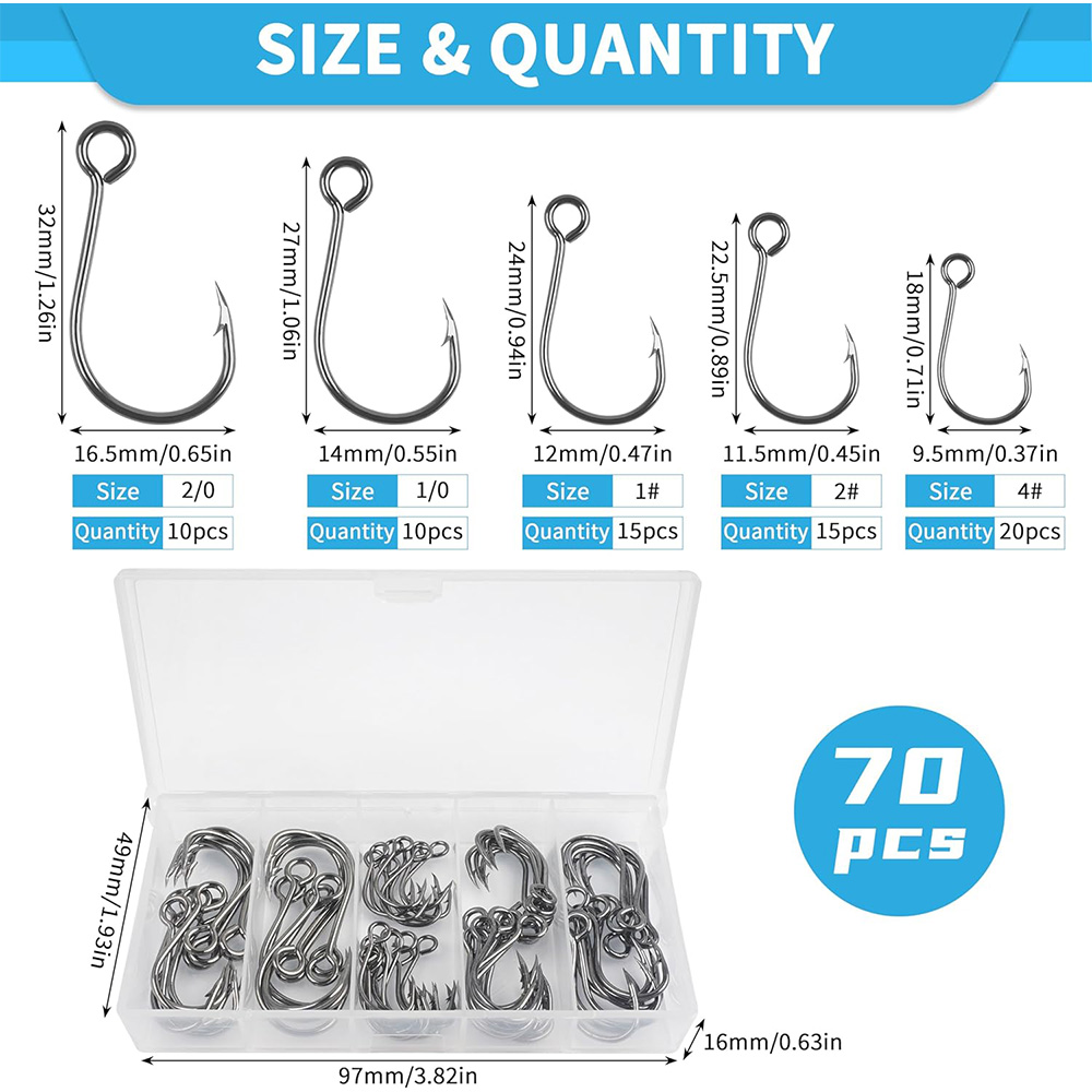 70Pcs Fishing Inline Single Ho - đánh giá và giá Fishing Hook Circle