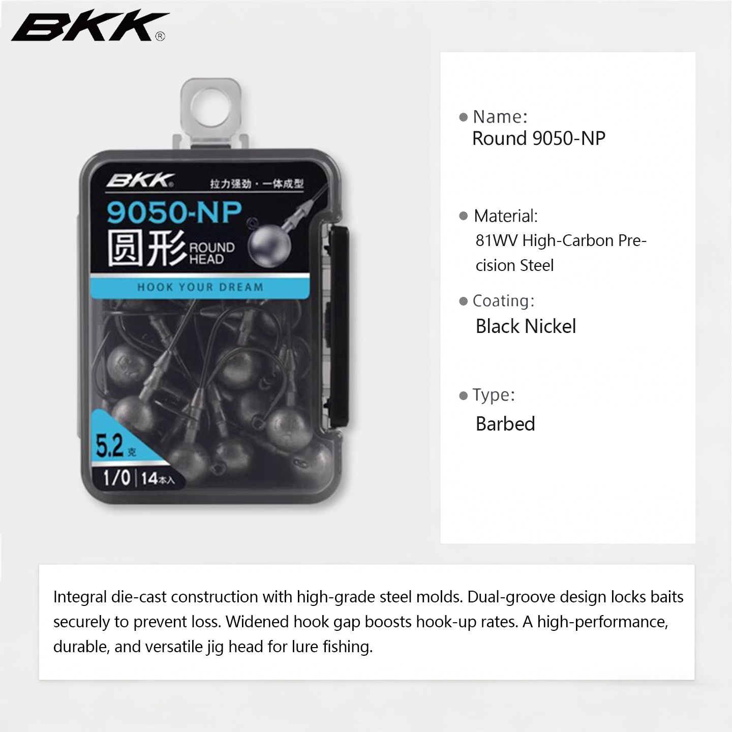 BKK 9050-NP Jig Head Hooks, Ro - đánh giá và giá Fishing Hook Weedless