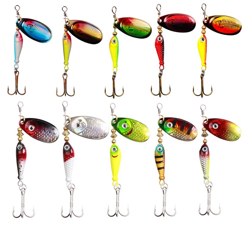10pcs/Set Spinner Lures 9.1g 7 - đánh giá và giá Fishing Hook Treble