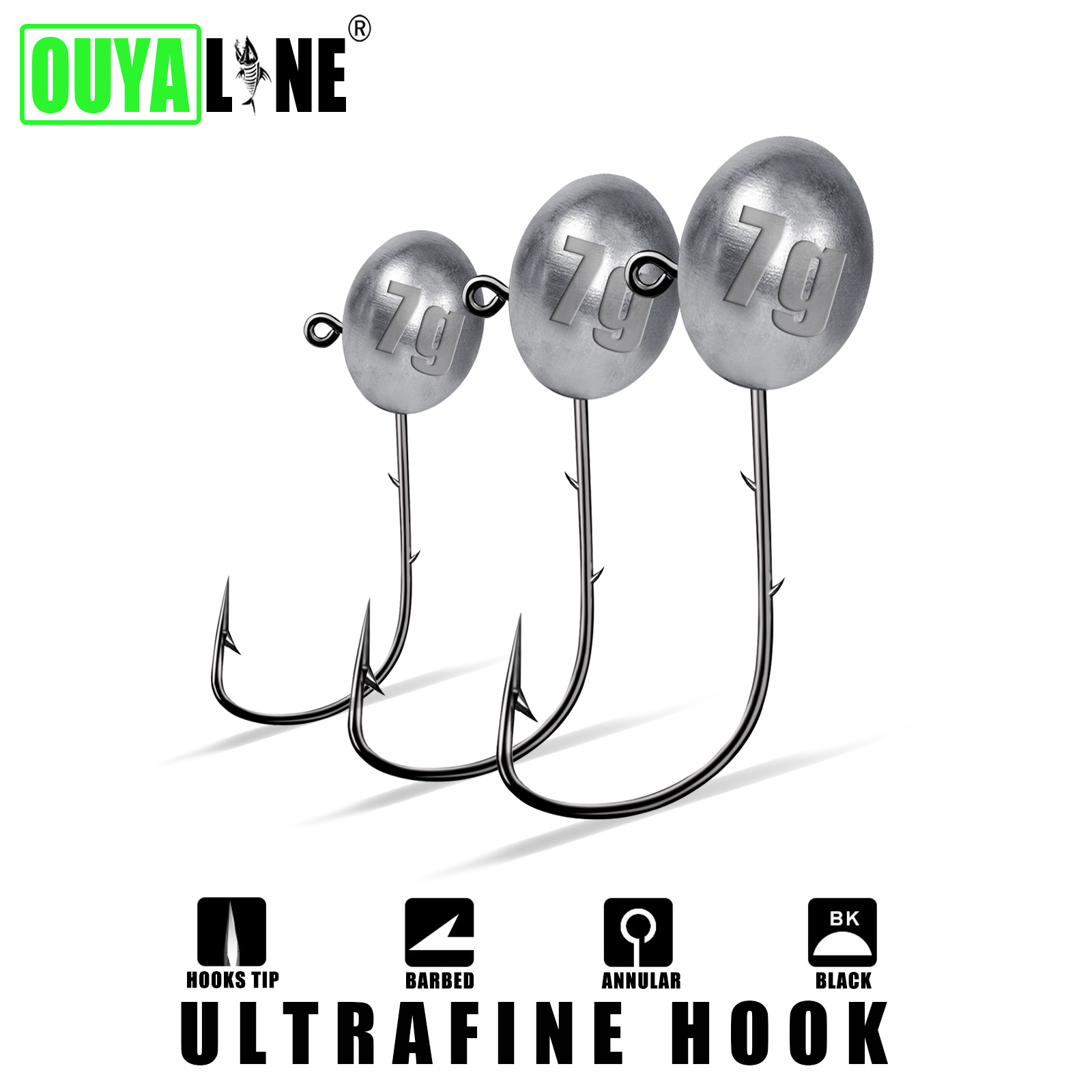 Jig Head Hook 1X Rockfish Ajin - đánh giá và giá Fishing Hook Offset