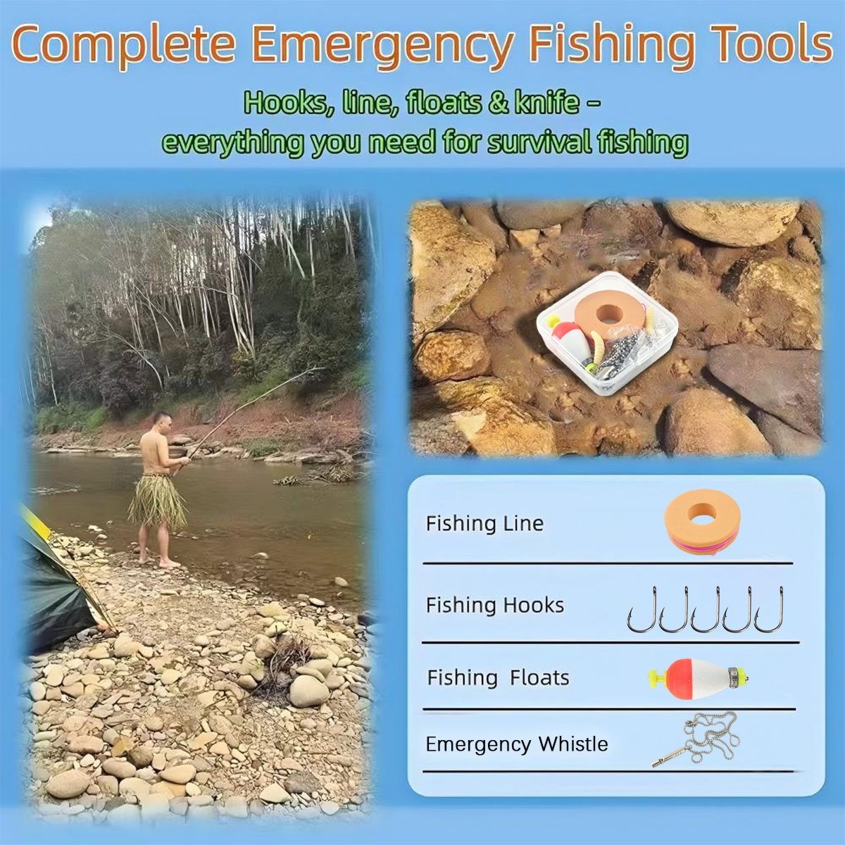 Portable Emergency Fishing Gea - đánh giá và giá Fishing Hook Box