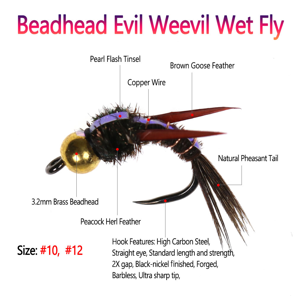 Bimoo 8 Cái Đồng Beadhead Ác M - đánh giá và giá Fishing Hook Barbless