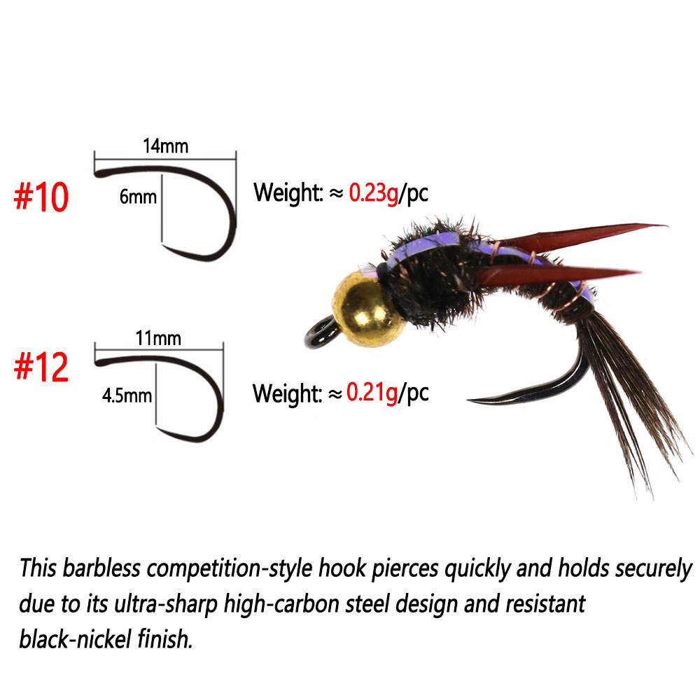 Bimoo 8 Cái Đồng Beadhead Ác M - đánh giá và giá Fishing Hook Barbless