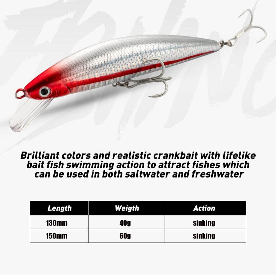 Fishing Lure Sinking Minnow 13 - đánh giá và giá Fishing Hook Treble
