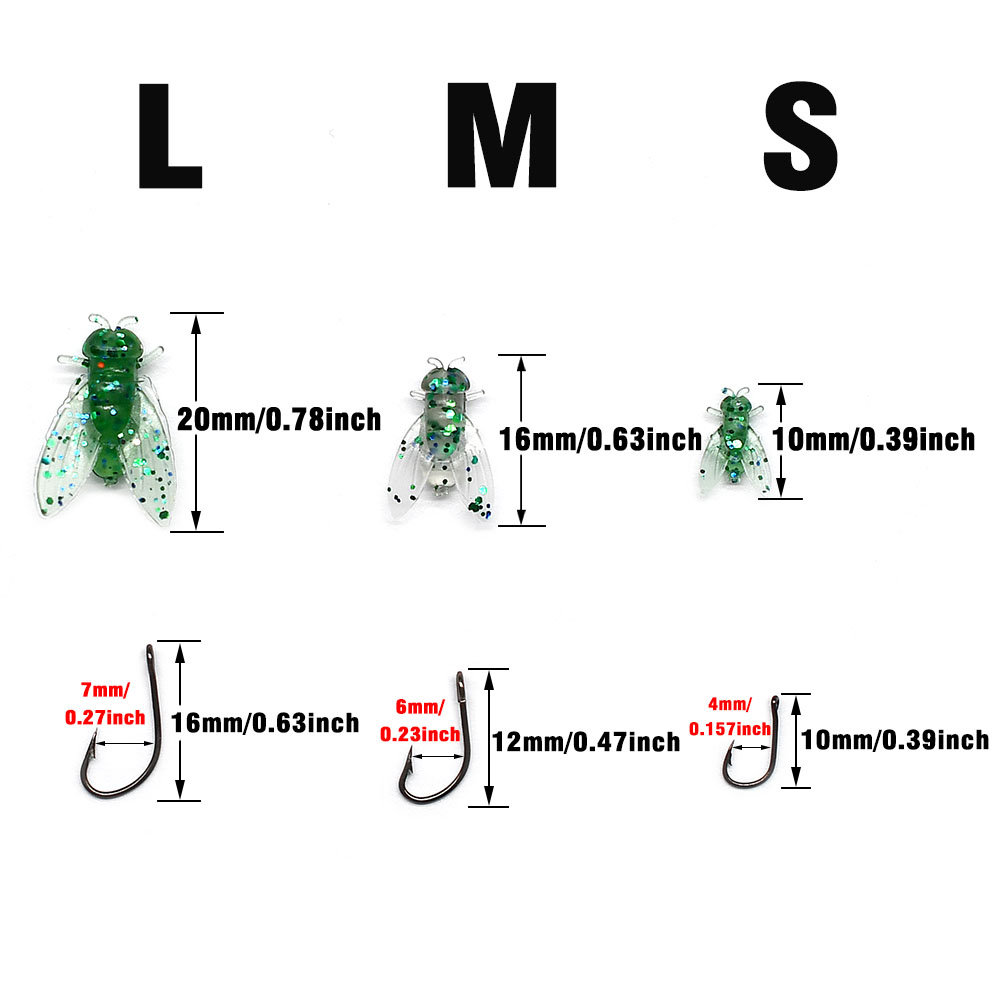 10Pcs Artificial Bionic Fly In - đánh giá và giá Fishing Hook Assortment