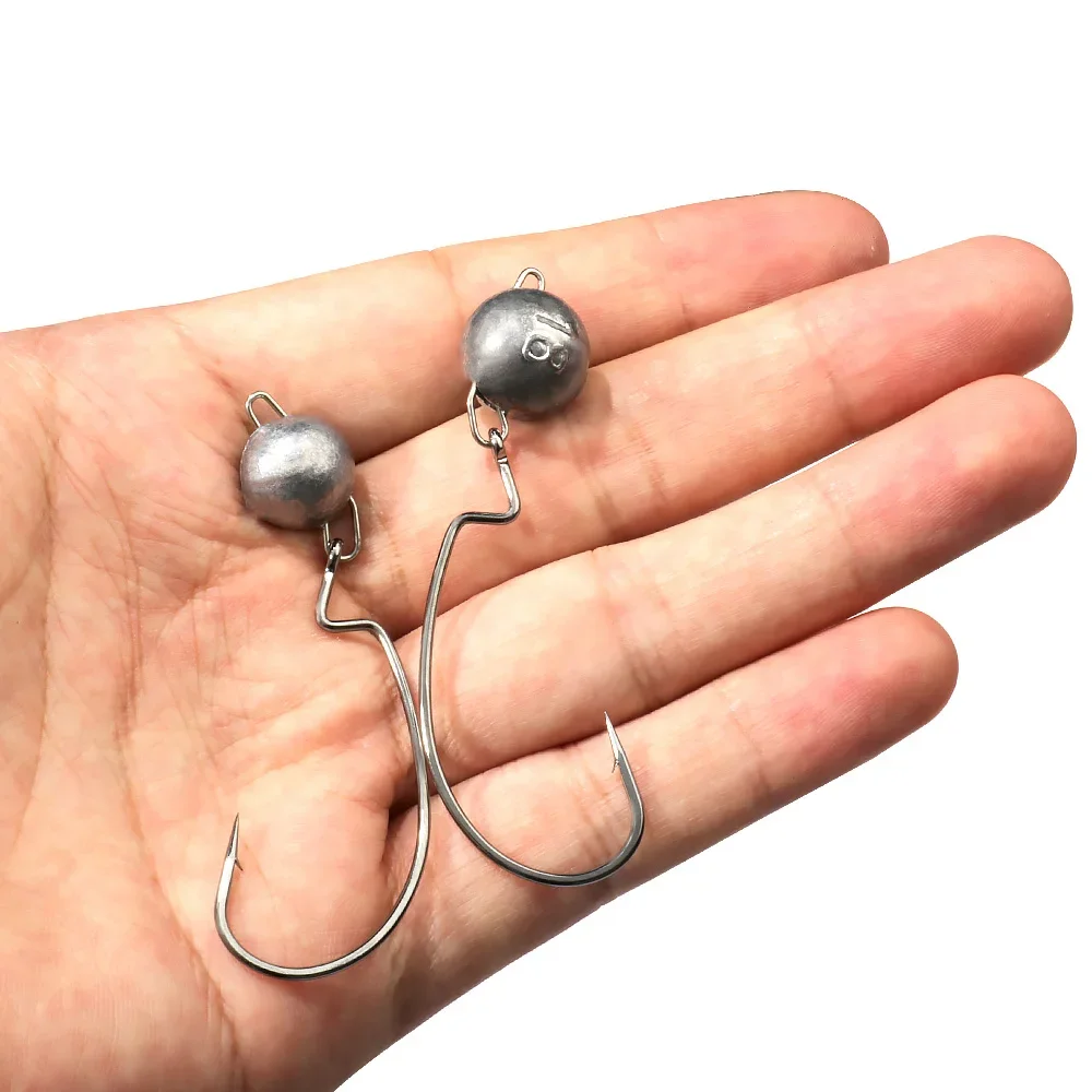 5pcs Metal Jig Head Worm Hooks - đánh giá và giá Fishing Hook Weedless